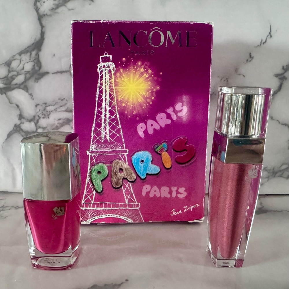 Lancome Mademoiselle Grape Lollipop Color Fever Lip Gloss & Nail Polish Set